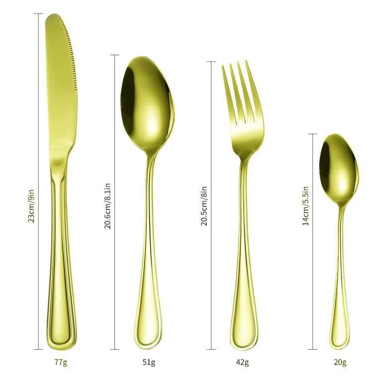 Set 24 tacamuri,stainless stell,pentru 6 persoane, gold, 9093, trendysanitary.ro