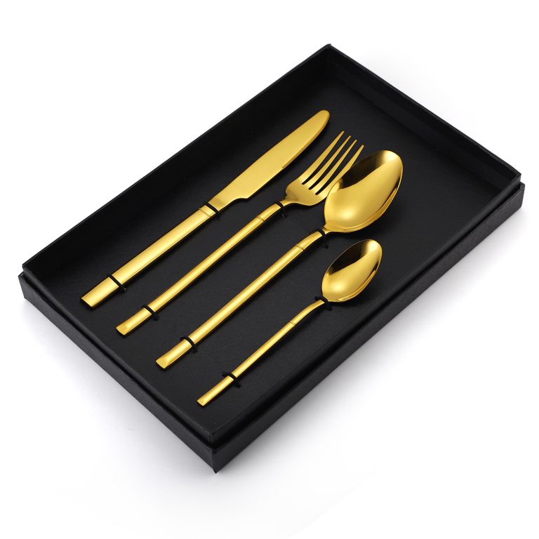 Set 4 tacamuri din inox, gold, 337, trendysanitary.ro