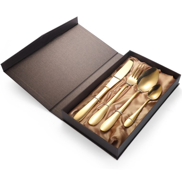Set 4 tacamuri din inox, gold, 9908, trendysanitary.ro