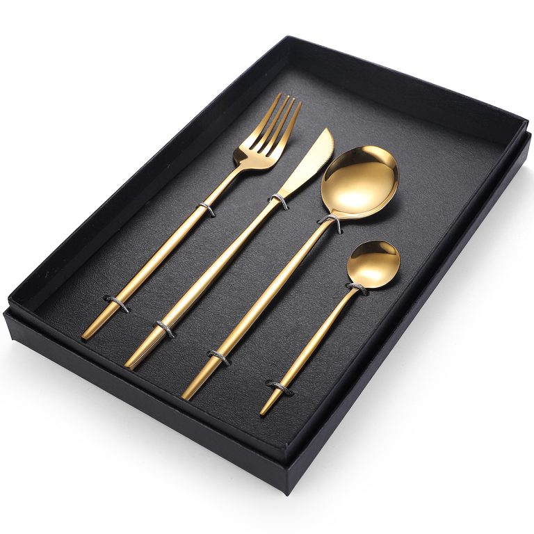 Set 4 tacamuri din inox,  auriu, 2143, trendysanitary.ro