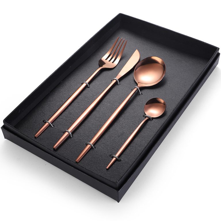 Set 4 tacamuri din inox, rose, 8987, trendysanitary.ro