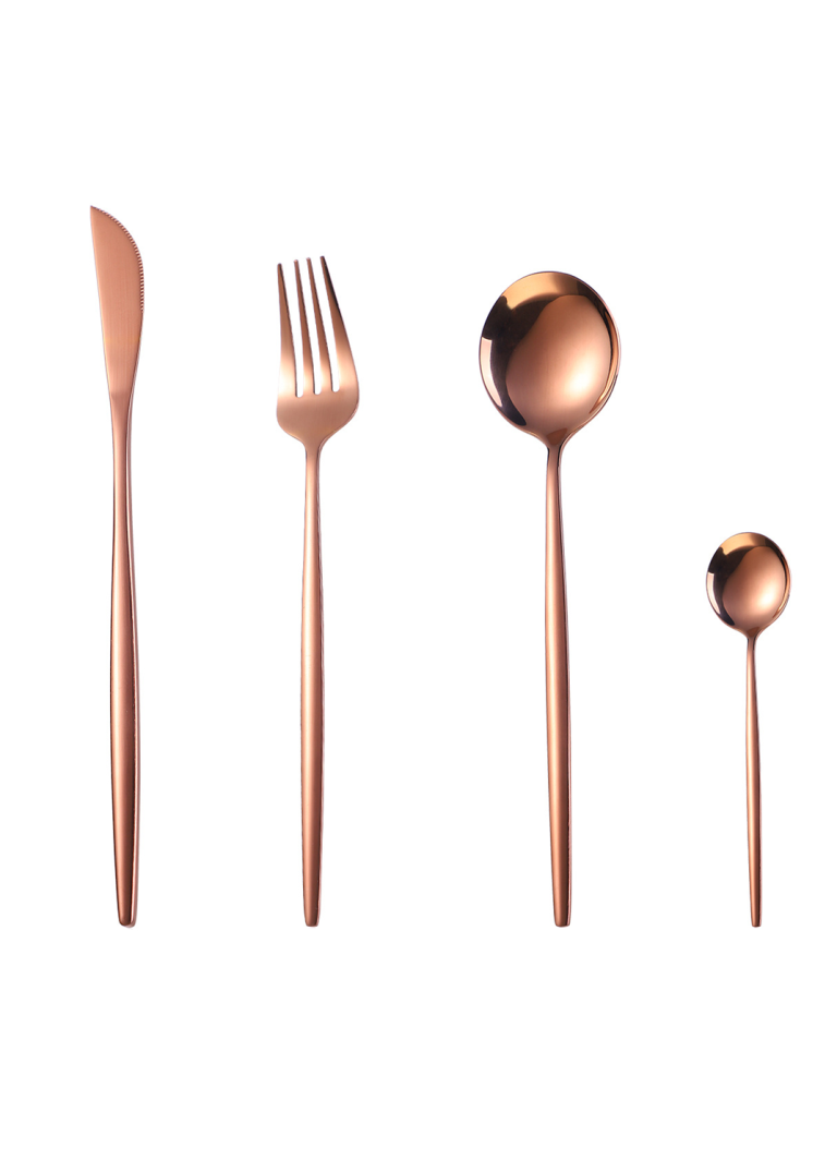Set 4 tacamuri din inox, rose, 4970, trendysanitary.ro