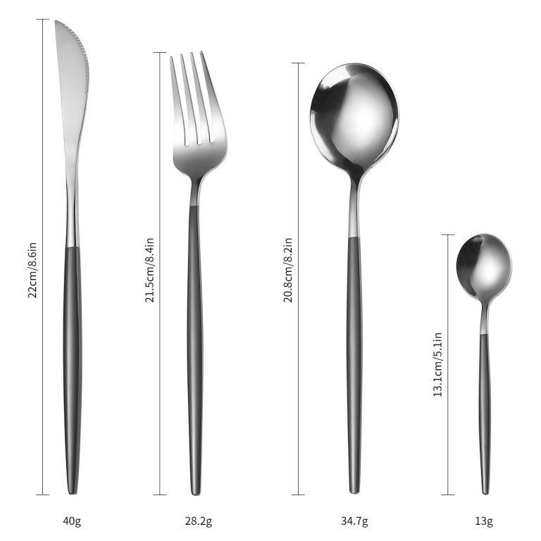 Set 4 tacamuri din inox,negru-auriu,, 1261, trendysanitary.ro