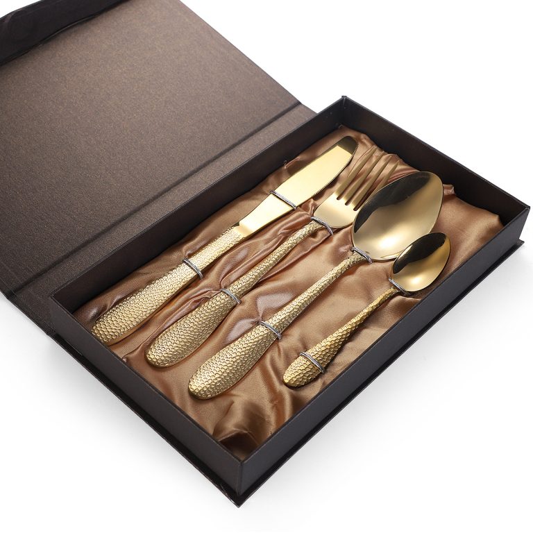 Set 4 tacamuri,stainless stel, gold, 5504, trendysanitary.ro