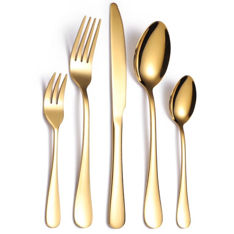 Set 5 tacamuri din inox, gold, 1912, trendysanitary.ro