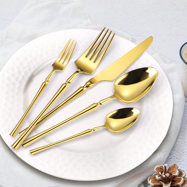 Set 5 tacamuri din inox,pentru calatorit si birou, gold, 2837, trendysanitary.ro