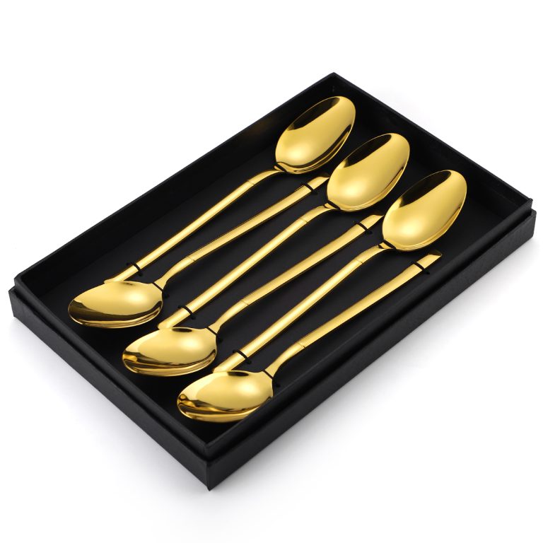 Set 6 linguri, stainless stel, gold, 3221, trendysanitary.ro