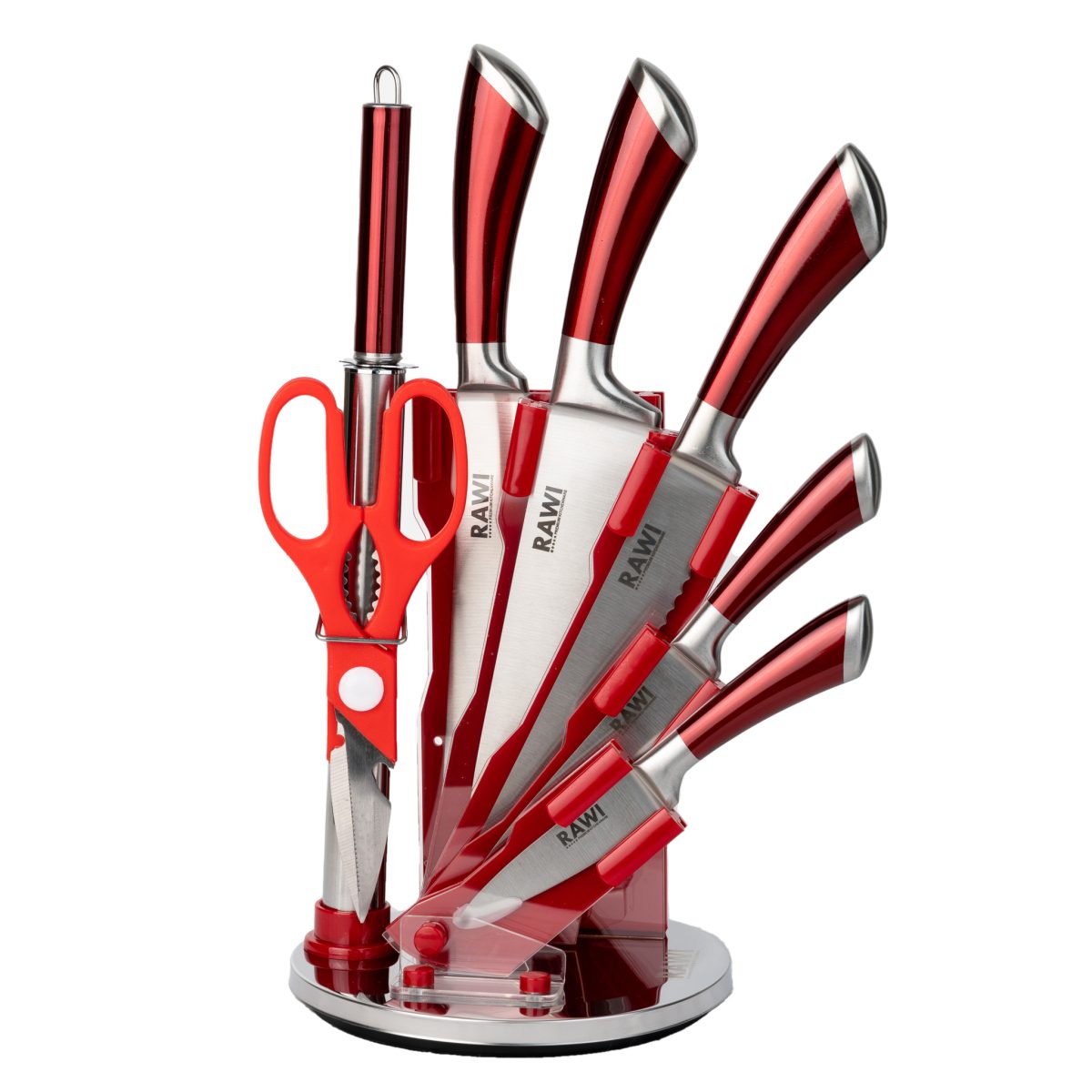 Set 7 cutite cu suport RAWI-0808R, 8182, trendysanitary.ro