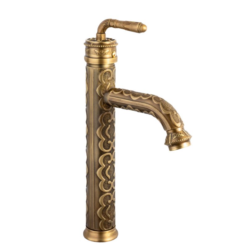 Baterii chiuveta baie, Set baterie cada +baterie lavoar montare pe blat ,bronz antichizat cu broderie, trendysanitary.ro