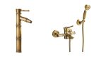 Set baterie cada , montare pe perete+ baterie lavoar, montare pe blat bronz antichizat, 6528, trendysanitary.ro