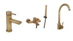 Set baterie cada+baterie lebada bronz antichizat+baterie lavoar, 8526, trendysanitary.ro