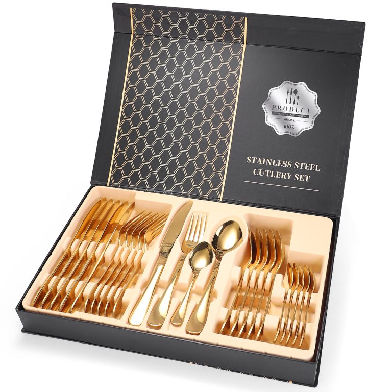Set tacamuri din inox 24 piese, luxury edition, gold, 5564, trendysanitary.ro