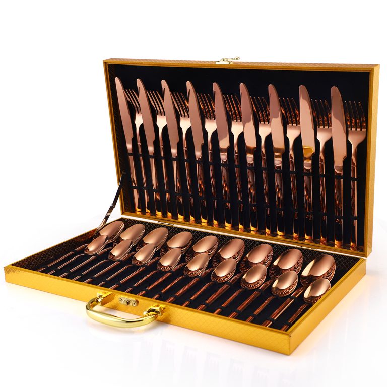 Set tacamuri din inox 36 piese,  luxury edition, rose, 8069, trendysanitary.ro