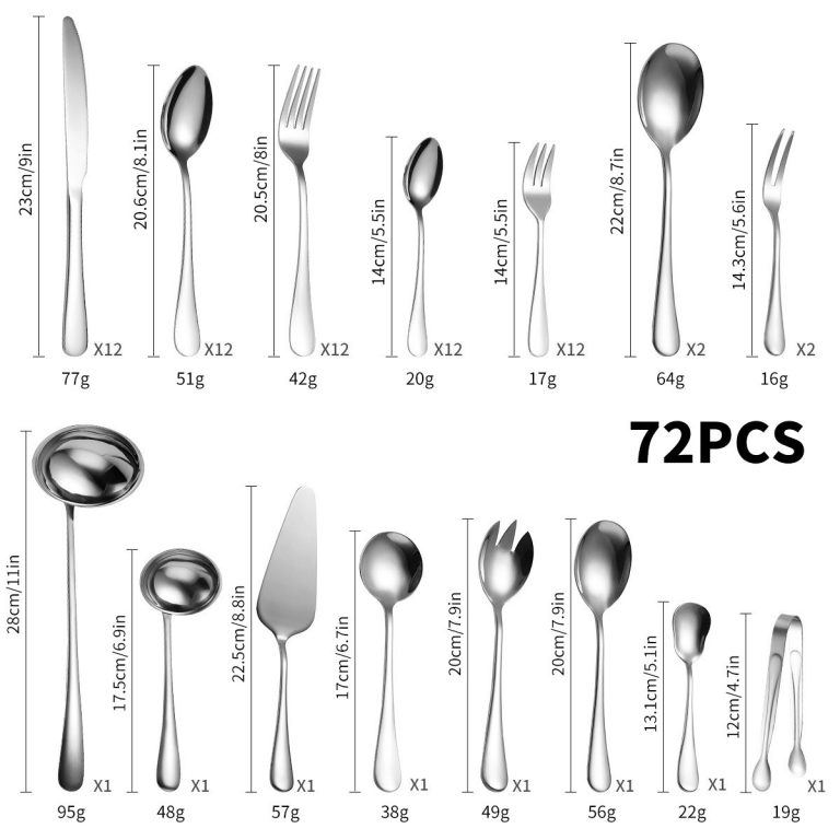 Set tacamuri din inox,72 piese cu diplomat, crom, 4161, trendysanitary.ro