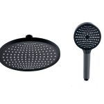 Set de duș TRENDY’S, negru, compus din pară de duș superioară și duș de mână, 8993, trendysanitary.ro