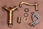 Baterie lavoar montare blat bronz atichizat, 8484, trendysanitary.ro