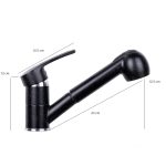 Baterie lavoar TRENDY’S, cu duș extractibil, finisaj granit negru, 7650, trendysanitary.ro