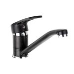 Baterie bucătărie TRENDY’S, pipă lungă mobilă, finisaj granit negru, 4095, trendysanitary.ro