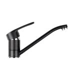 Baterie bucătărie TRENDY’S, pipă lungă mobilă, finisaj granit negru, 3364, trendysanitary.ro