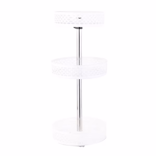 Organizator bucatarie alb, rotund,cu trei nivele 58X26X6,5 CM, 7197, trendysanitary.ro