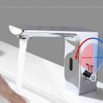 Baterie lavoar senzor TRENDY’S, smart cu mixer, DC6V crom lucios, 6209, trendysanitary.ro