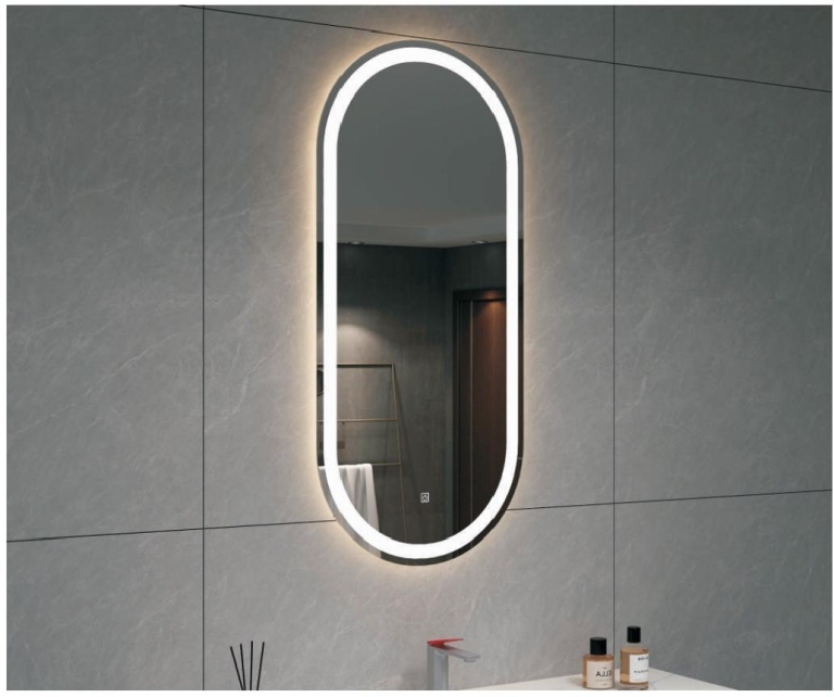 Mobilier Baie, Oglindă baie TRENDY’S, cu senzor touch si LED 500×1100 mm, trendysanitary.ro