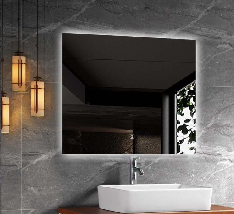 Mobilier Baie, Oglindă de baie cu LED, dreptunghiulară – 900×700 mm, TRENDY’S, trendysanitary.ro