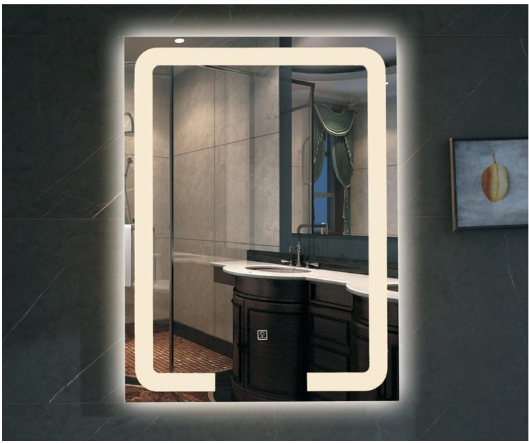 Mobilier Baie, Oglindă pentru baie TRENDY’S, dreptunghiulara, cu senzor touch și LED – 500x700mm, trendysanitary.ro