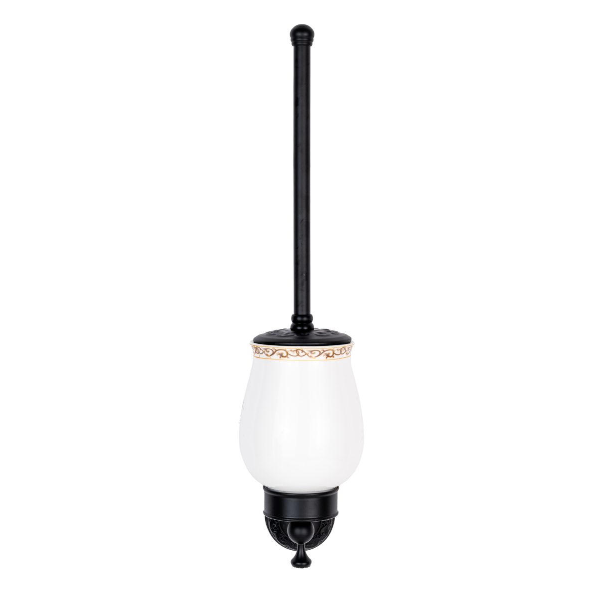 Set Accesorii Baie Premium din Alamă – Design Vintage Negru Mat & Ceramică Albă, 840, trendysanitary.ro