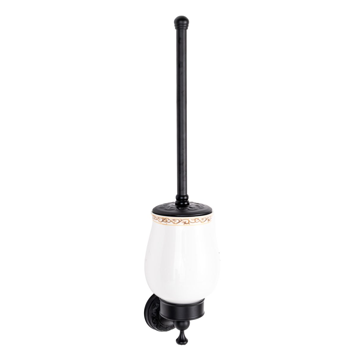 Set Accesorii Baie Premium din Alamă – Design Vintage Negru Mat & Ceramică Albă, 9946, trendysanitary.ro