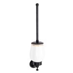 Set Accesorii Baie Premium din Alamă – Design Vintage Negru Mat & Ceramică Albă, 8910, trendysanitary.ro