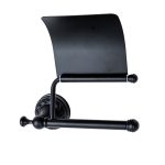 Set Accesorii Baie Premium din Alamă – Design Vintage Negru Mat & Ceramică Albă, 3115, trendysanitary.ro