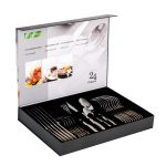 Set Tacâmuri 24 Piese RAWI din Inox – Design Elegant cu Detalii Aurii, 481, trendysanitary.ro