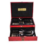 Set Tacâmuri RAWI 84 Piese din Inox – Eleganță Clasică într-o Cutie de Lemn Luxoasă, 9923, trendysanitary.ro