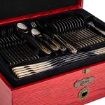 Set Tacâmuri RAWI 84 Piese din Inox – Eleganță Clasică într-o Cutie de Lemn Luxoasă, 3780, trendysanitary.ro