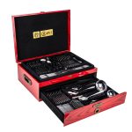 Set Tacâmuri RAWI 84 Piese – Inox Premium cu Suport Tip Cutie de Lemn Roșie, 6960, trendysanitary.ro
