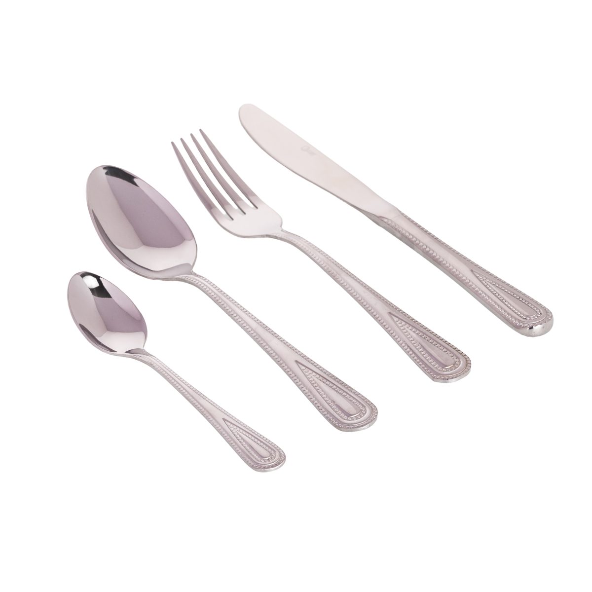 Set tacâmuri RAWI din inox 24 piese – Model Elegant cu detalii argintii, 4720, trendysanitary.ro