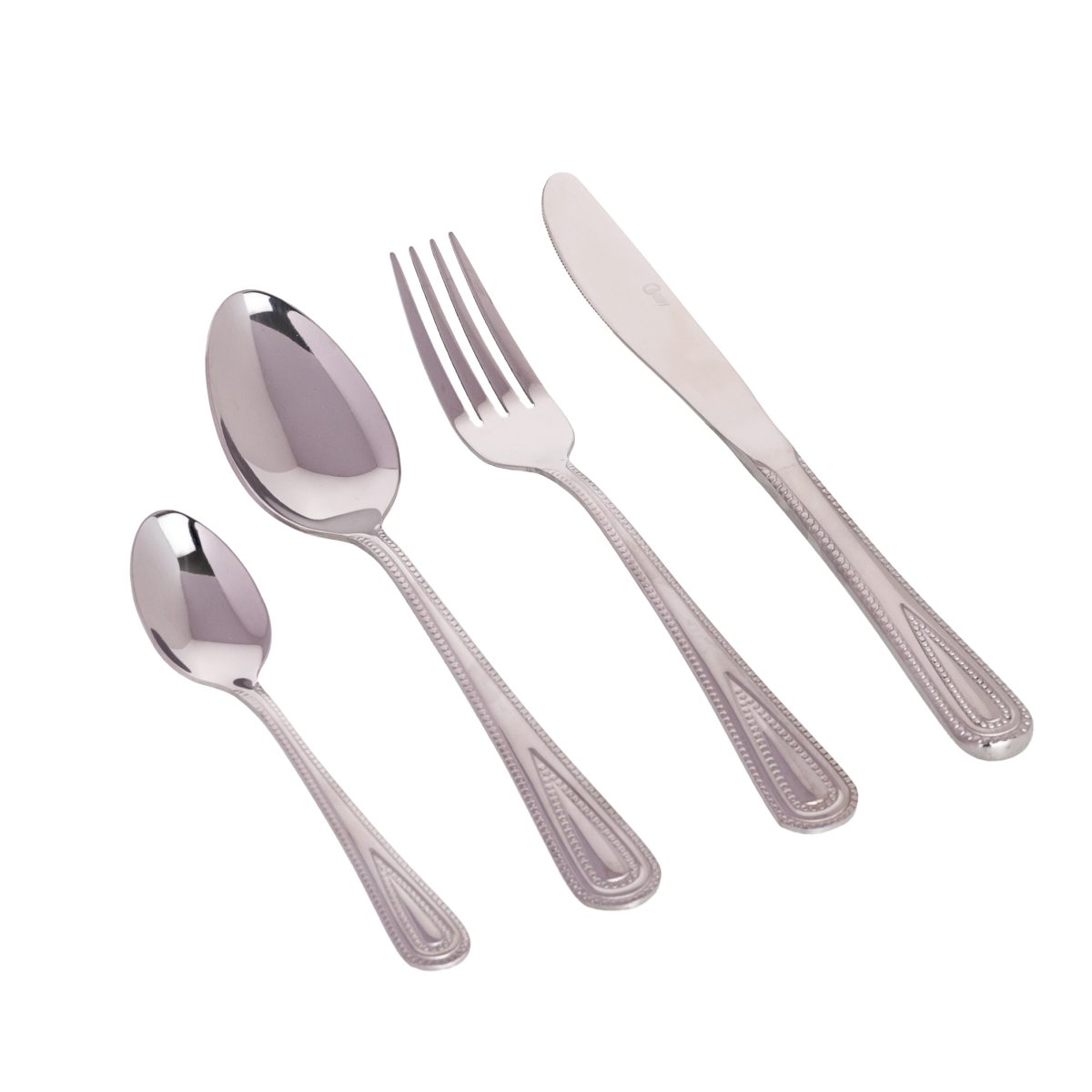 Set tacâmuri RAWI din inox 24 piese – Model Elegant cu detalii argintii, 3804, trendysanitary.ro
