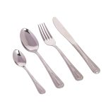 Set tacâmuri RAWI din inox 24 piese – Model Elegant cu detalii argintii, 9401, trendysanitary.ro