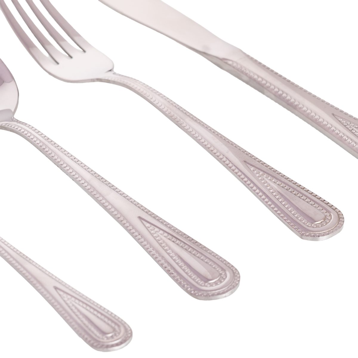 Set tacâmuri RAWI din inox 24 piese – Model Elegant cu detalii argintii, 1364, trendysanitary.ro