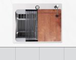 Chiuvetă Bucătărie din Oțel Inoxidabil SUS304, 600x450x200 mm, cu Dozator Săpun, Tocător din Lemn și Coș de Scurgere, 1181, trendysanitary.ro