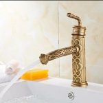 Set coloană de duș TRENDY’S – 3 funcții, bronz antichizat cu detalii brodate + Baterie lavoar TRENDY’S,  bronz antichizat, 4108, trendysanitary.ro