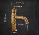 Set coloană de duș TRENDY’S – 3 funcții, bronz antichizat cu detalii brodate + Baterie lavoar TRENDY’S,  bronz antichizat, 1295, trendysanitary.ro