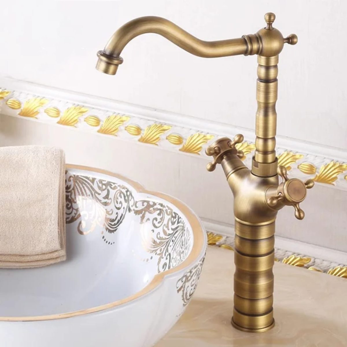 Set baterii baie TRENDY’S: baterie cadă bronz antichizat + baterie lavoar pe blat + baterie bideu, 2664, trendysanitary.ro