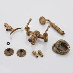 Set baterii baie bronz antichizat TRENDY’S – model cu broderie (cadă + lavoar), 9053, trendysanitary.ro