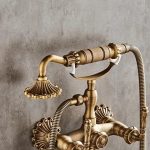 Set baterii baie bronz antichizat TRENDY’S – model cu broderie (cadă + lavoar), 1384, trendysanitary.ro