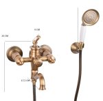 Set baterie cada baterie cada, montare pe perete, bronz antichizat TRENDY’S+ baterie lavoar montare chiuveta baie, 4881, trendysanitary.ro