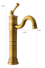 Set coloană duș TRENDY’S 3 funcții + baterie lavoar pe blat, finisaj bronz antichizat, 151, trendysanitary.ro