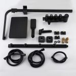 Set coloană de duș TRENDY’S cu hidromasaj, 5 funcții + funcție bideu + baterie lavoar, finisaj negru mat, 9410, trendysanitary.ro