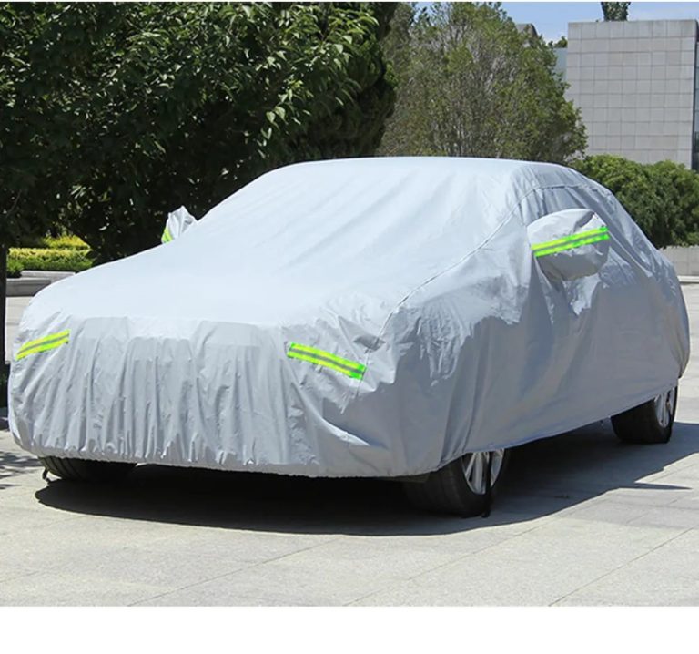 Accesorii auto, Husă Auto Aluminiu – Impermeabilă, Anti-UV, Anti-Praf și Zgârieturi, cu Fermoar și Benzi Reflectorizante, 4.5×1.7×1.5M, trendysanitary.ro